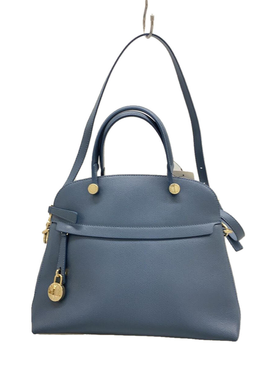 【中古】FURLA◆ハンドバッグ/--/BLU/無地/2WAY//【バッグ】