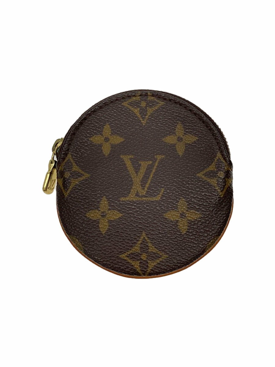 【中古】LOUIS VUITTON◆ポルト・モネ・ロン_モノグラム・キャンバス_BRW/PVC/BRW/メンズ【服飾雑貨他】