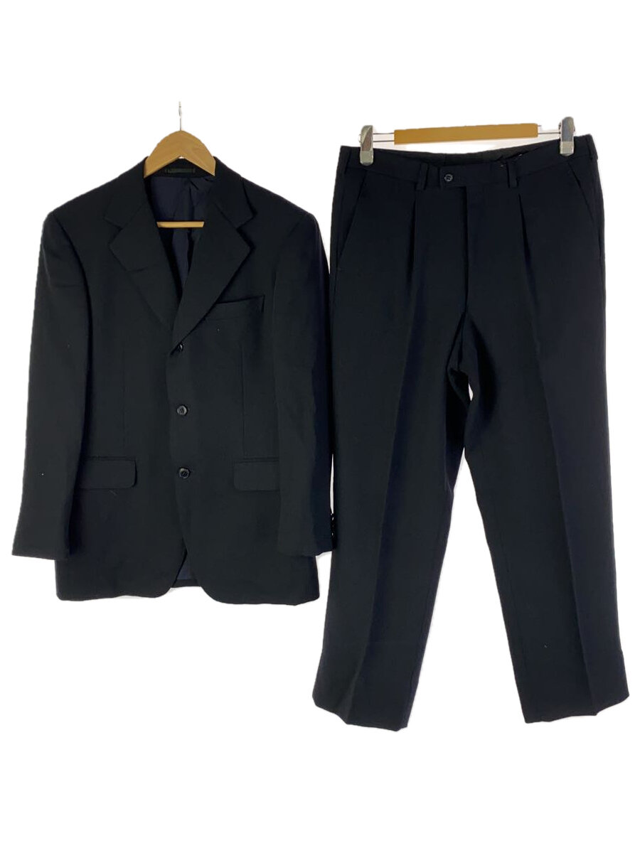 【中古】LANVIN◆スーツ/シングル/テーラード/ウール/BLK【メンズウェア】