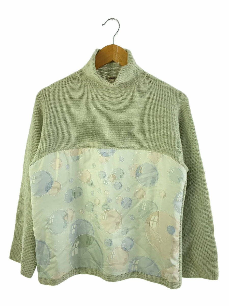 【中古】HERMES◆シャボン玉柄/カシミヤ混/ニット・セーター/ウール/GRN【レディースウェア】
