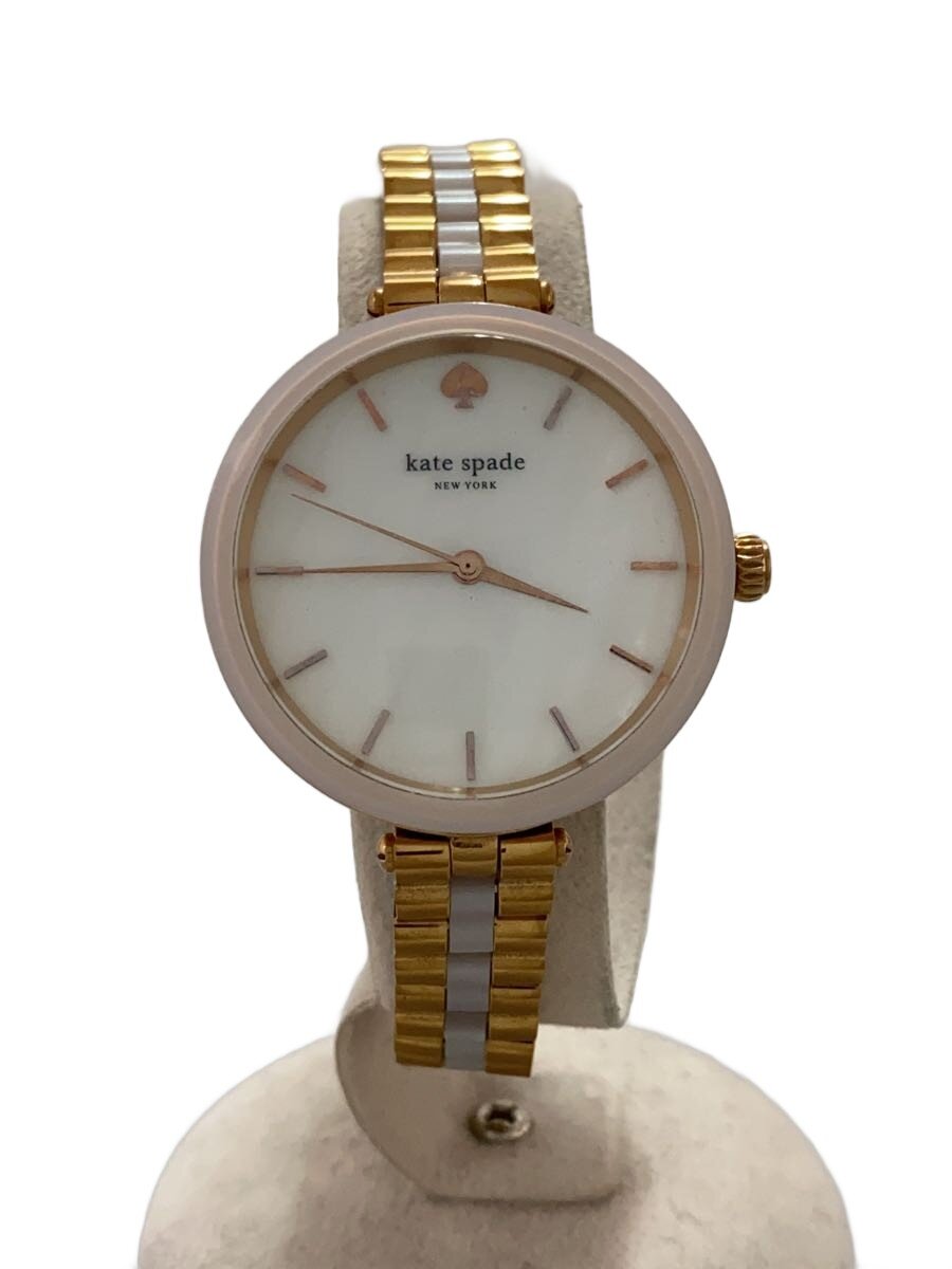 RADO - 【中古】kate spade new york◆クォーツ腕時計/アナログ/WHT/GLD/ksw1263//【服飾雑貨他】