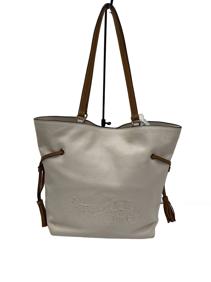 COACH - 【中古】COACH◆ハンドバッグ/レザー/CRM/無地/CA165【バッグ】