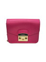 【中古】FURLA◆ショルダーバッグ/レザー/ピンク/G6400【バッグ】