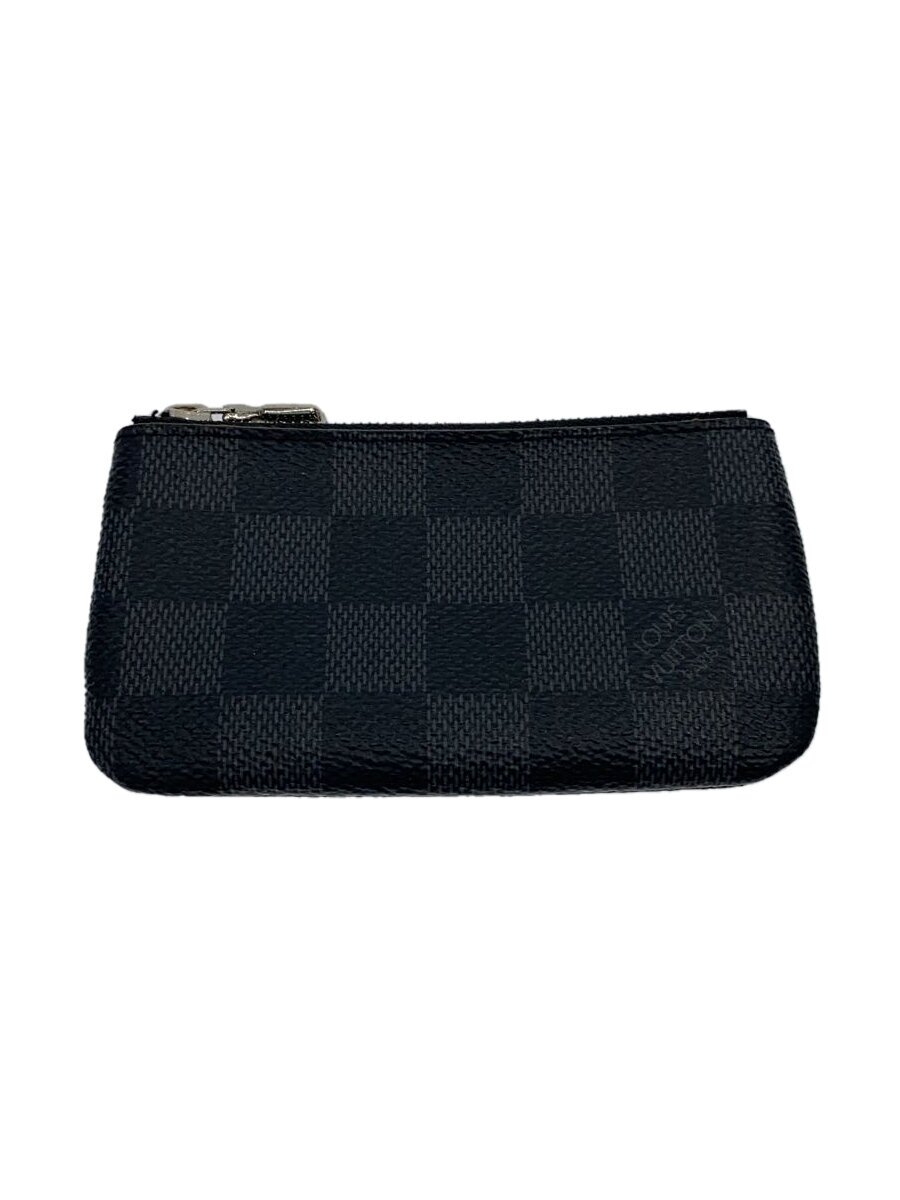 【中古】LOUIS VUITTON◆ポシェット・クレ_ダミエ・グラフィット/PVC/BLK/メンズ【服飾雑貨他】