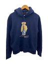 【中古】POLO RALPH LAUREN◆ポロベアプリントパーカー/M/コットン/NVY【メンズウェア】