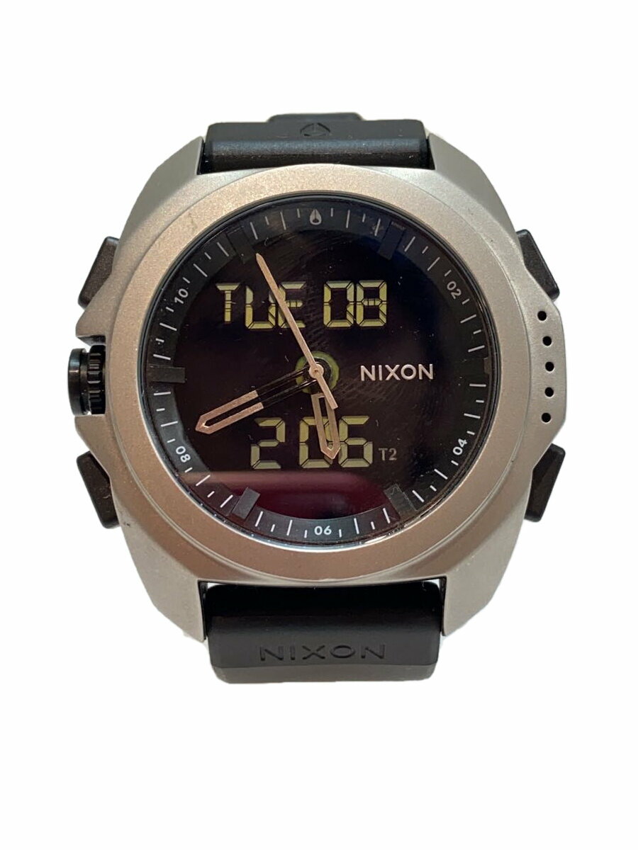 【中古】NIXON◆THE RIPLEY/クォーツ腕時計/デジタル/ラバー/BLK/BLK//【服飾雑貨他】