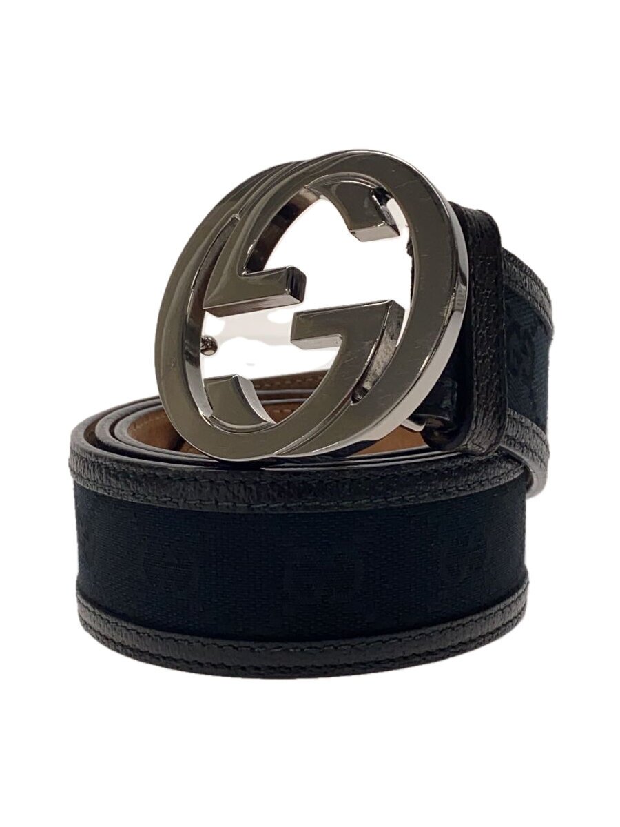 Clothing Accessories (Caps, Ties, Belts) - 【中古】GUCCI◆ベルト/レザー/BLK/メンズ/インターロッキングG/114876/【服飾雑貨他】