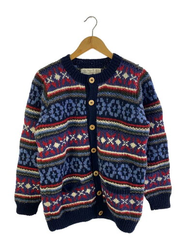 【中古】Athena Designs◆カーディガン(厚手)/--/ウール/NVY/総柄【メンズウェア】 【中古】Athena Designs◆カーディガン(厚手)/--/ウール/NVY/総柄【メンズウェア】