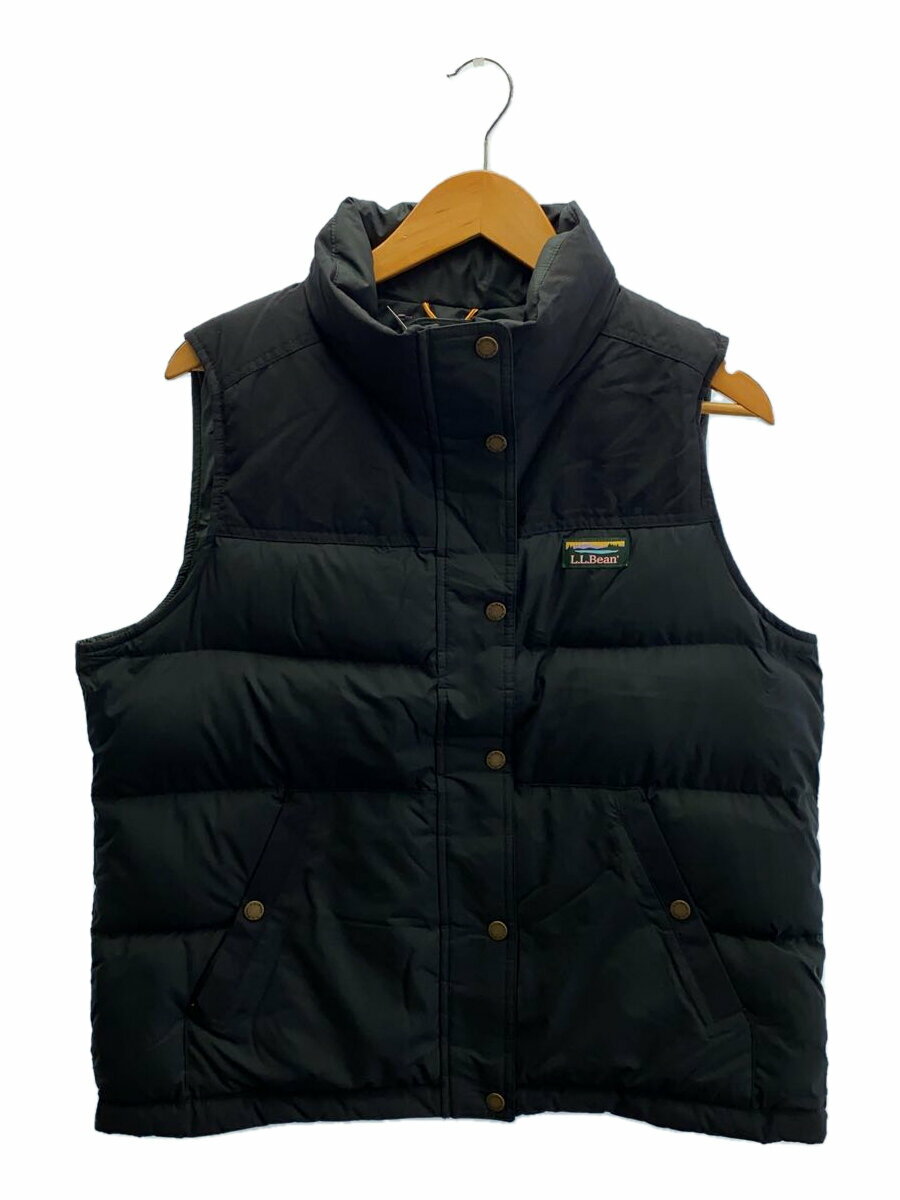 【中古】L.L.Bean◆ダウンベスト/L/ポリエステル/BLK/無地【メンズウェア】