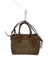 【中古】COACH◆ボストンバッグ_シグネチャー/レザー/キャメル/総柄//【バッグ】