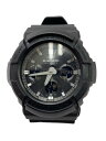 【中古】CASIO◆クォーツ腕時計/アナログ/BLK/BLK/GAW-100B/文字盤若干汚れ【服飾雑貨他】