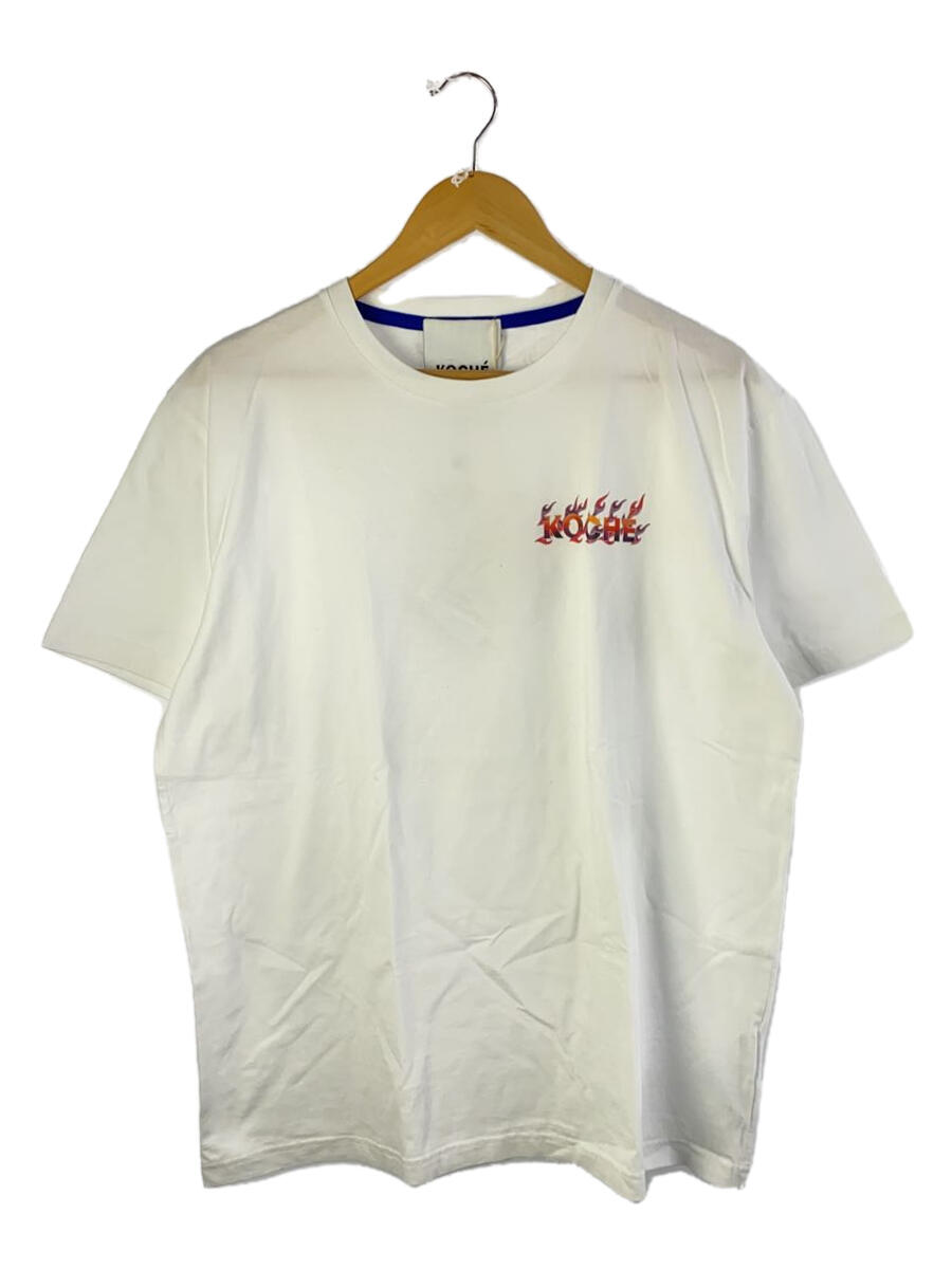【中古】KOCHE◆FLAME LOGO T-shirt/XL/コットン/WHT/SK1GC0016【メンズウェア】