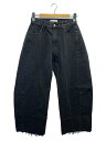 【中古】MOUSSY◆ワイドパンツ/2/コットン/BLK/無地/010HSJ11-0070-1//【レディースウェア】