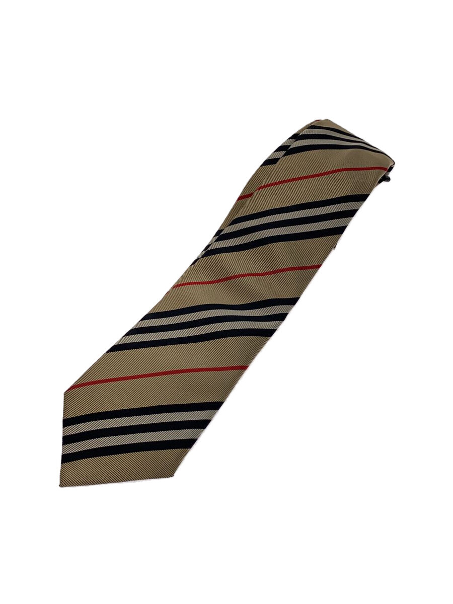 【中古】BURBERRY◆ネクタイ/シルク/CML/ストライプ/メンズ/8011694【服飾雑貨他】