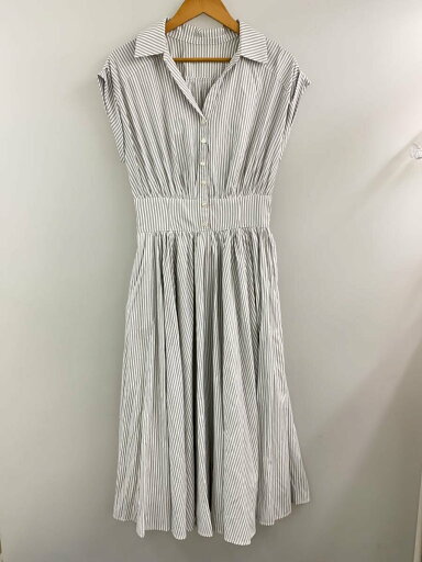 【中古】Mystrada◆半袖ワンピース/38/ポリエステル/WHT/ストライプ/31266241【レディースウェア】 【中古】Mystrada◆半袖ワンピース/38/ポリエステル/WHT/ストライプ/31266241【レディースウェア】