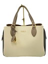 【中古】FURLA◆ハンドバッグ/レザー/WHT/無地/WB00391【バッグ】