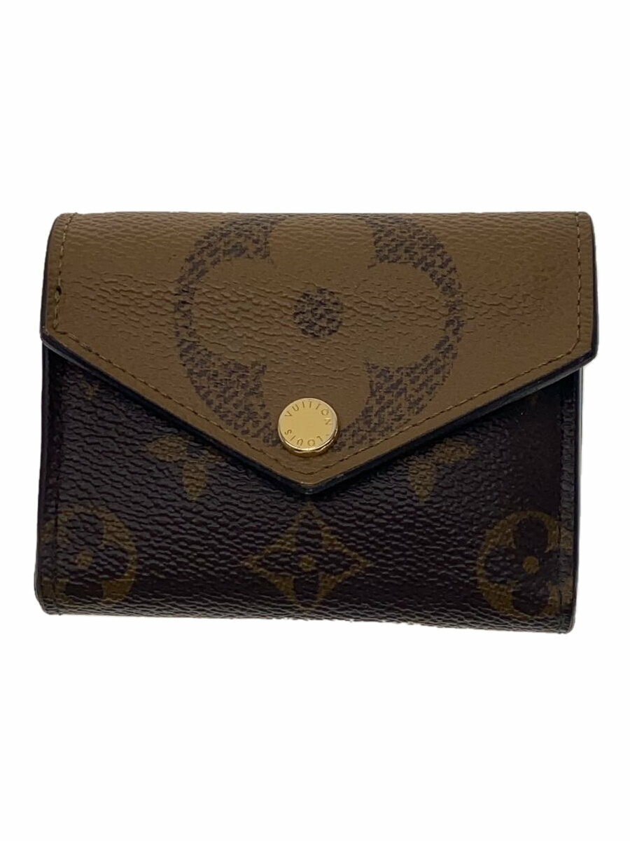 【中古】LOUIS VUITTON◆ポルト・フォイユ・ゾエ_モノグラム・リバース・キャンバス_BRW/レザー/BRW/レディース【服飾雑貨他】(4)