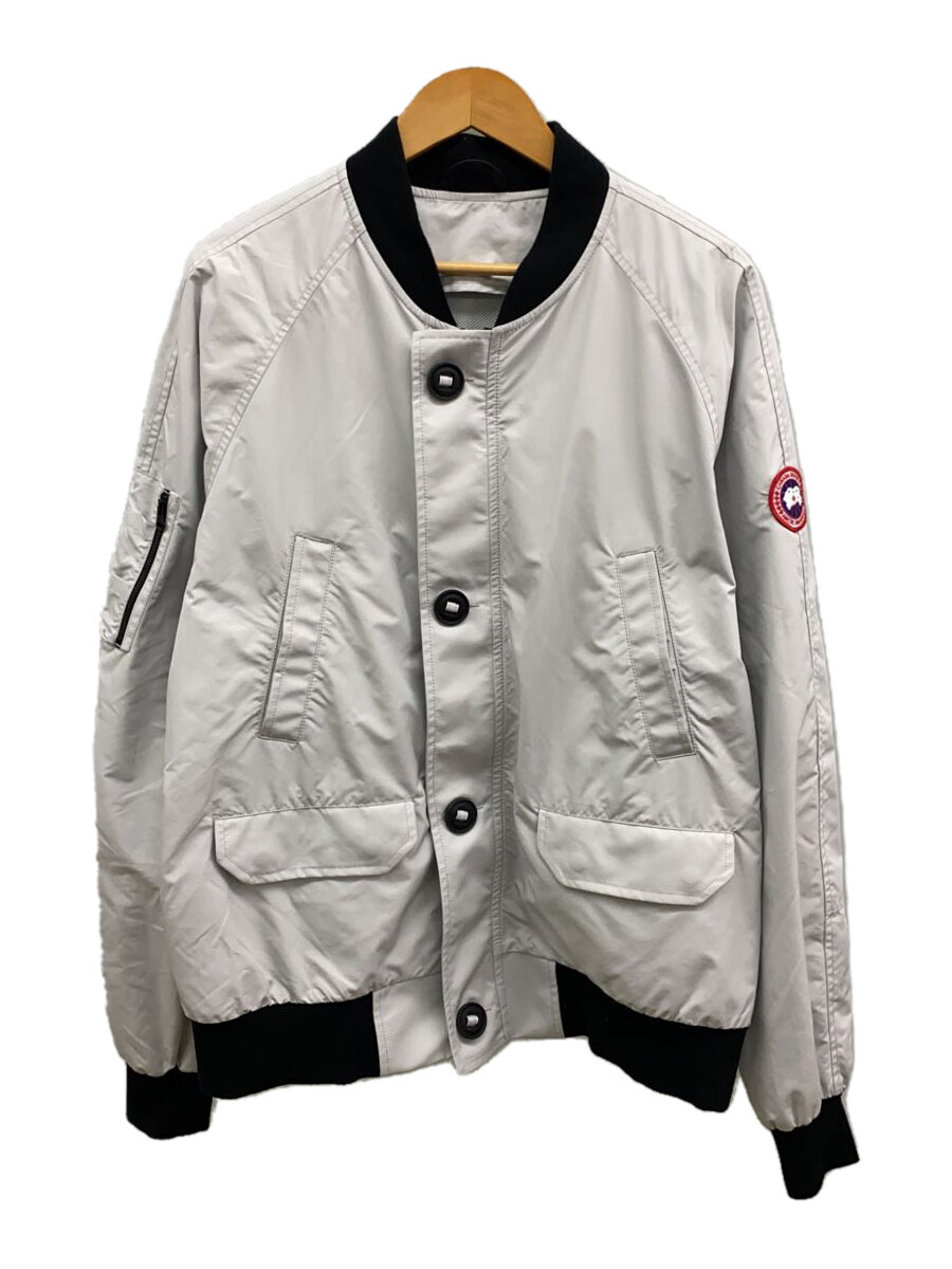 【中古】CANADA GOOSE◆FABER BOMBER JACKET /L/ポリエステル/GRY/無地/2415M【メンズウェア】