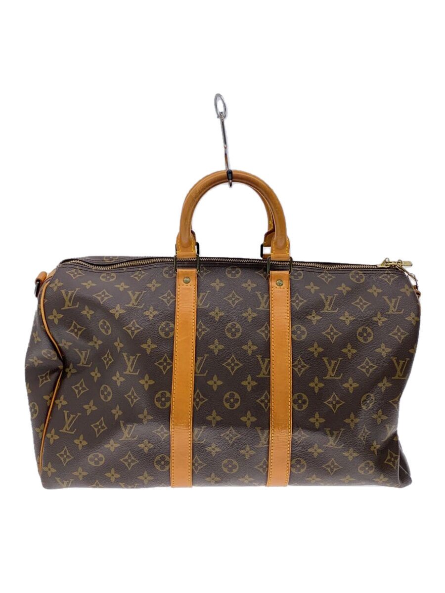 【中古】LOUIS VUITTON◆キーポル45_モノグラム・キャンバス/PVC/BRW【バッグ】