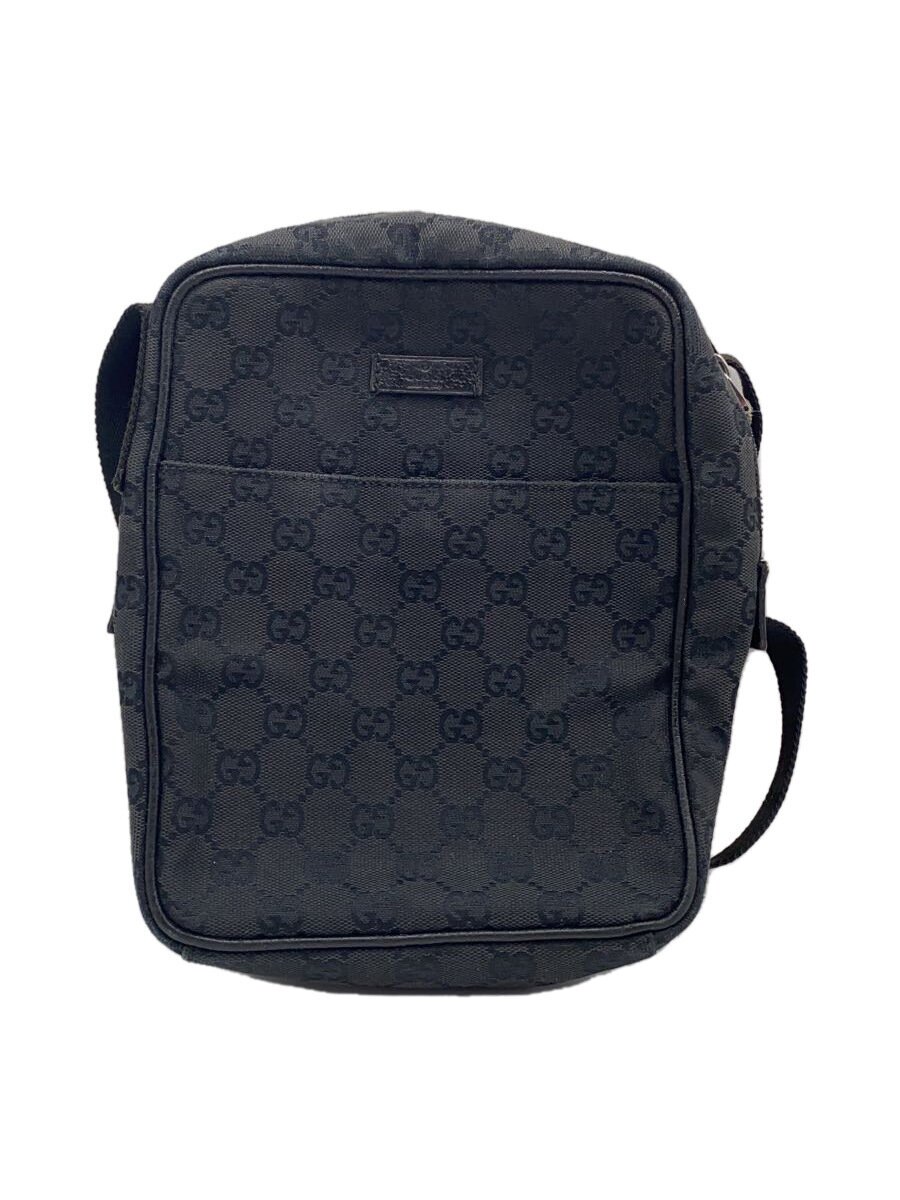 【中古】GUCCI◆GGキャンバス/スクエアショルダーバッグ/ブラック/122759【バッグ】