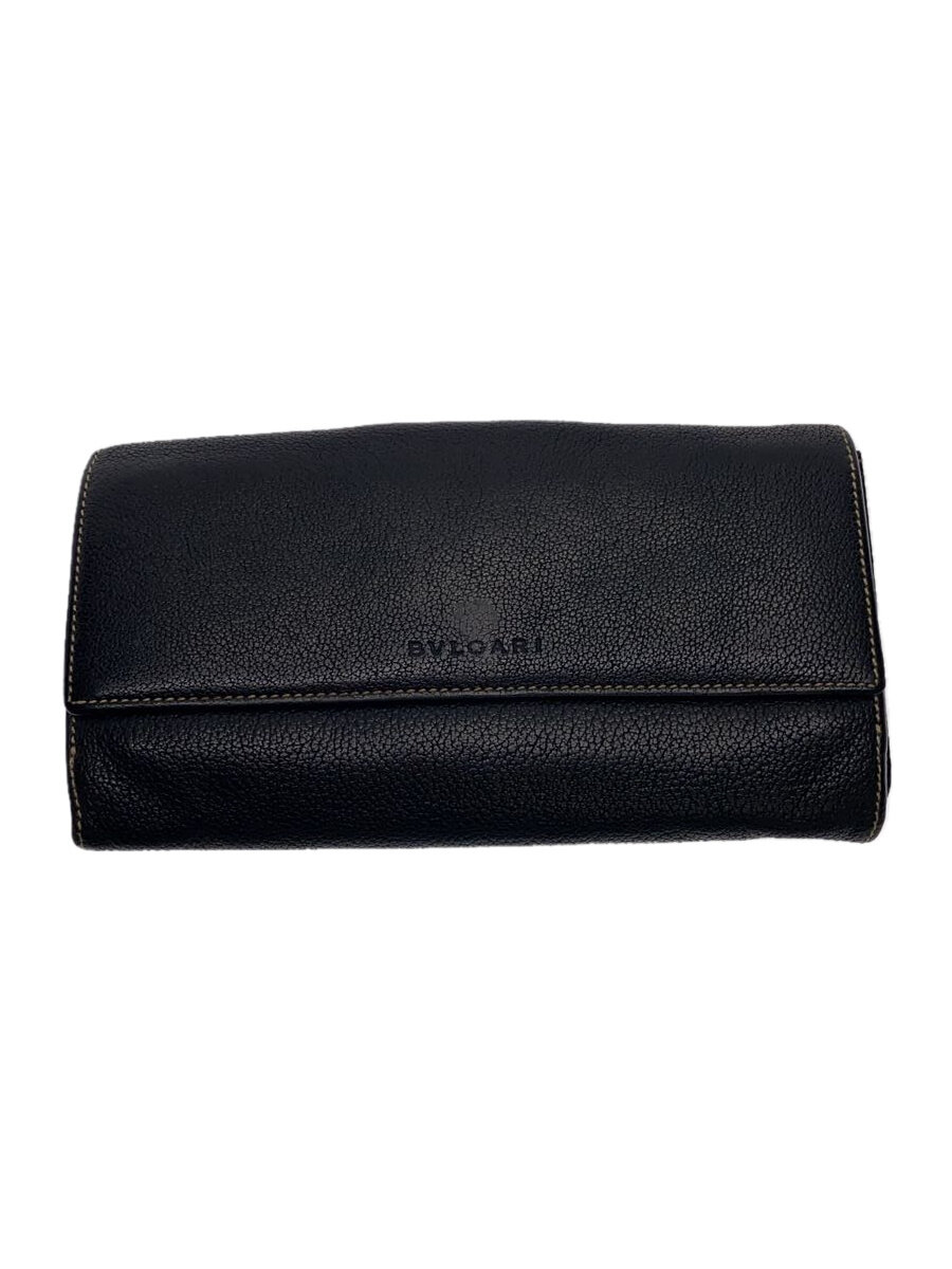 【中古】BVLGARI◆長財布/レザー/BLK/メンズ【服飾雑貨他】