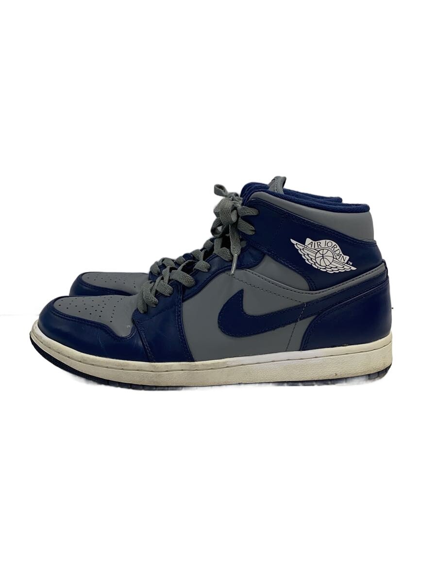 NIKE◆AIR JORDAN 1 MID/エアジョーダンミッド/グレー/554724-006/28.5cm/GRY