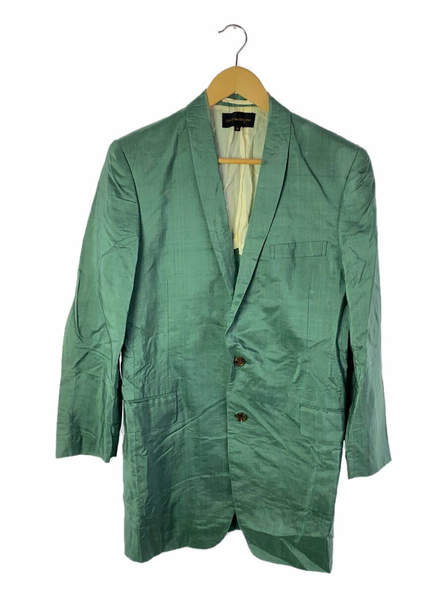 【中古】COMME des GARCONS◆90s/AD1991/シングル2b/ノーベント/テーラードジャケット/M/シルク/GRN/GJ-11063【メンズウェア】