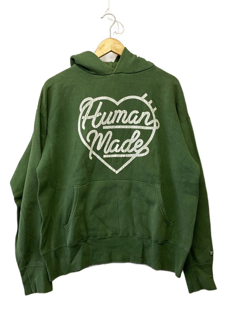 【中古】HUMAN MADE◆TSURIAMI HOODIE/パーカー/XL/コットン/GRN【メンズウェア】
