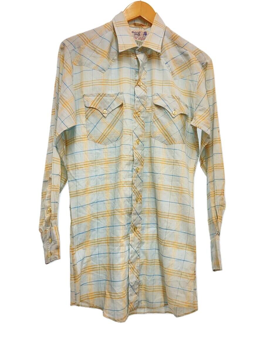 【中古】50s/PANHANDLE SLIM/長袖シャツ/15/ブルー/チェック【メンズウェア】