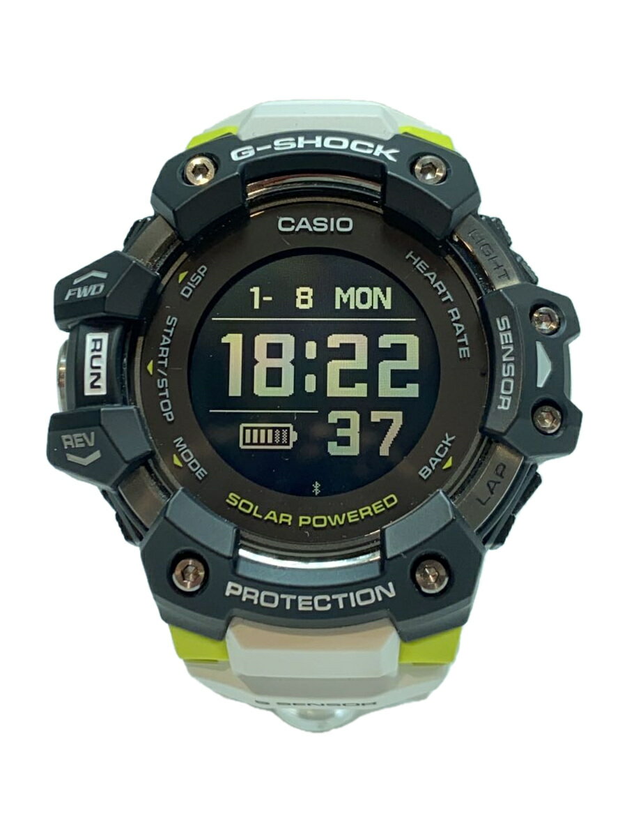 【中古】CASIO◆ソーラー腕時計_G-SHOCK/デジタル/ラバー/BLK/WHT【服飾雑貨他】