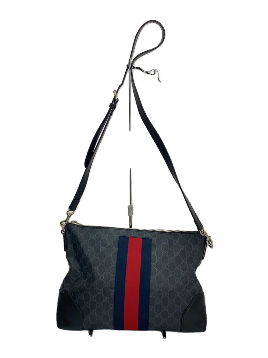 GUCCI - 【中古】GUCCI◆ショルダーバッグ_GGスプリーム/PVC/ブラック/内側使用感有/角擦れ有//【バッグ】