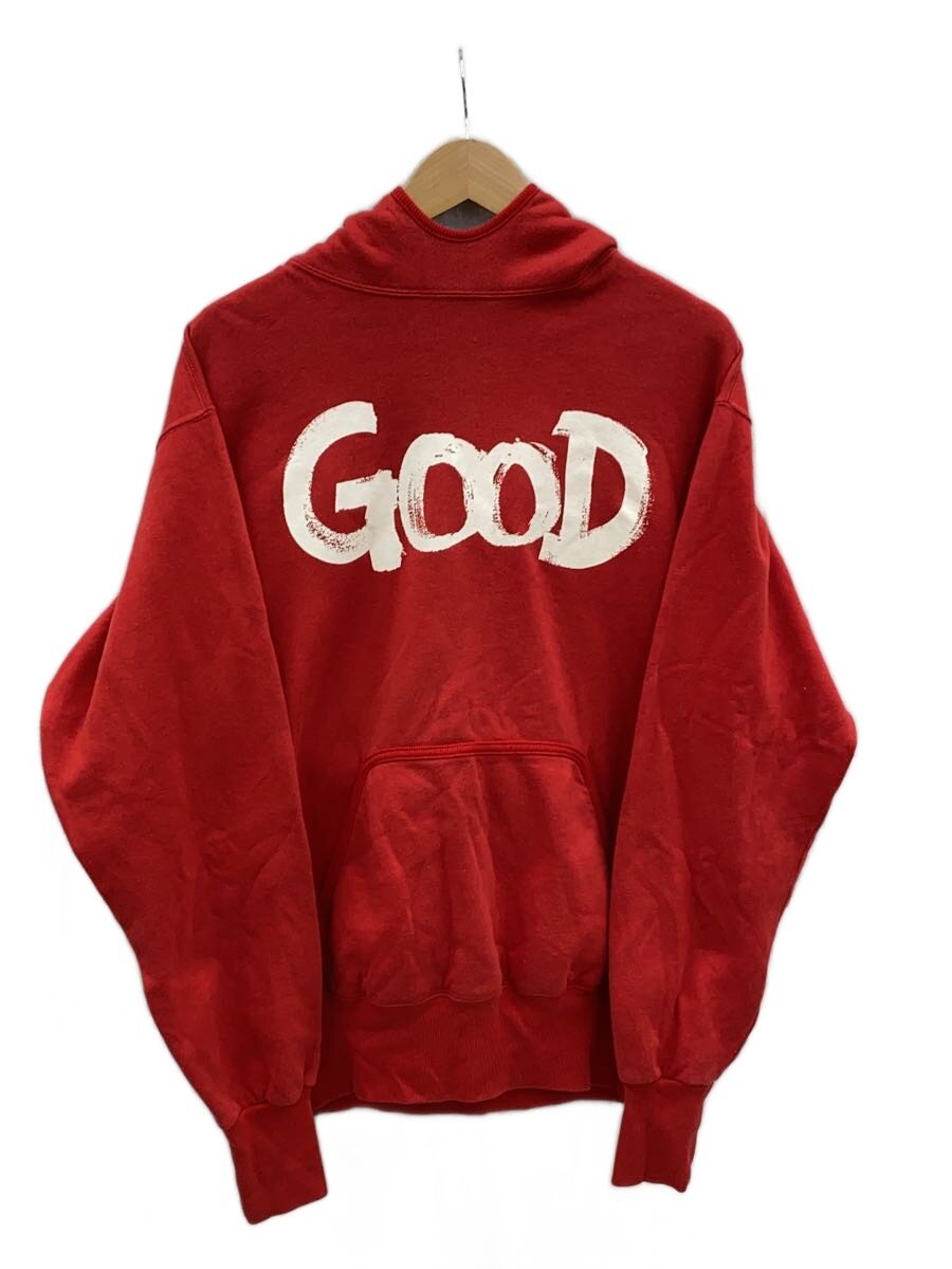 【中古】GOOD ENOUGH◆00s/ベンチレーションパーカー/M/コットン/RED/プリント//GOODロゴ/アーカイブ/? NULL ?【メンズウェア】