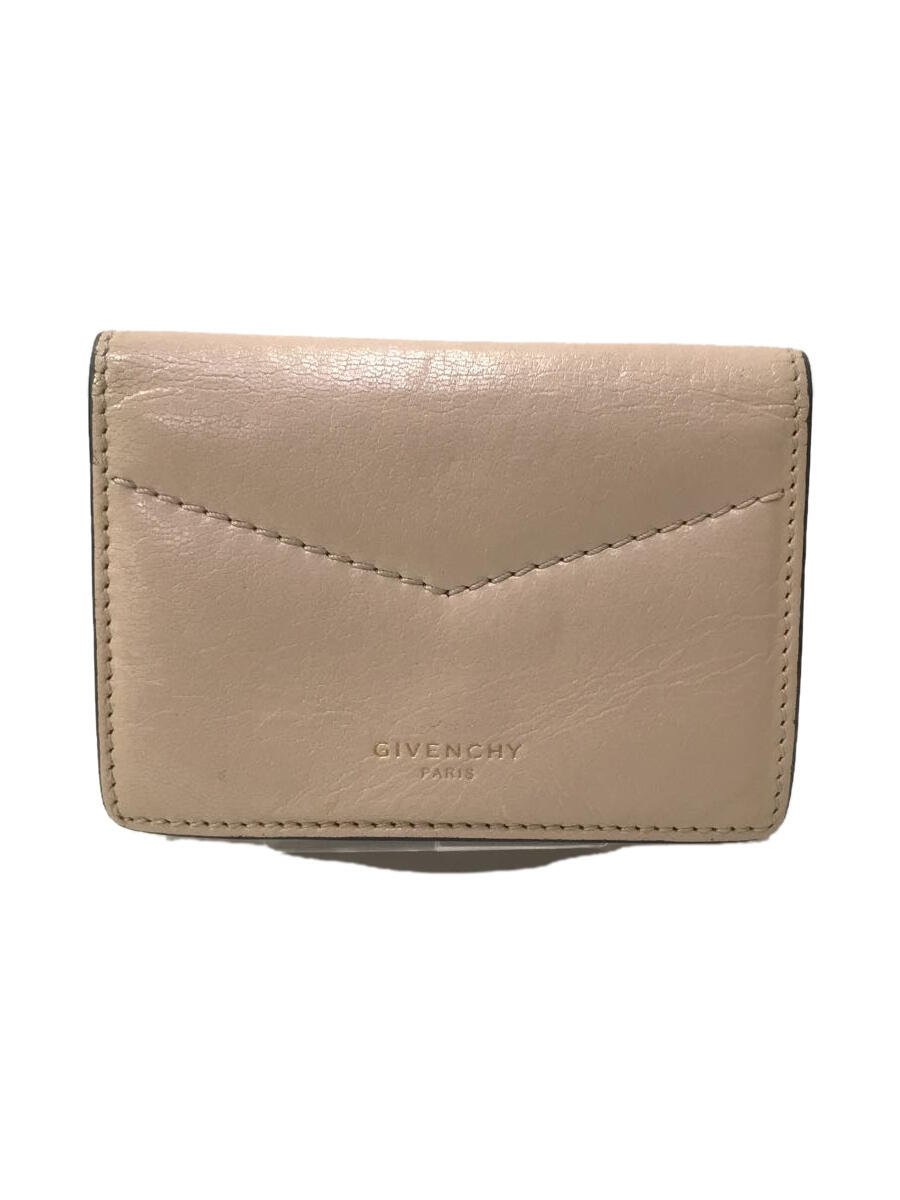 【中古】GIVENCHY◆3つ折り財布/PVC/BEG/レディース/ LEATHER EDGE WALLET LEATHER EDGE【服飾雑貨他】