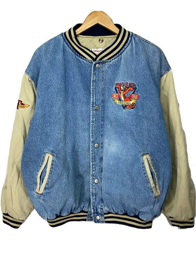 【中古】Disney VINTAGE◆スタジャン/L/デニム/IDG【メンズウェア】 【中古】Disney VINTAGE◆スタジャン/L/デニム/IDG【メンズウェア】