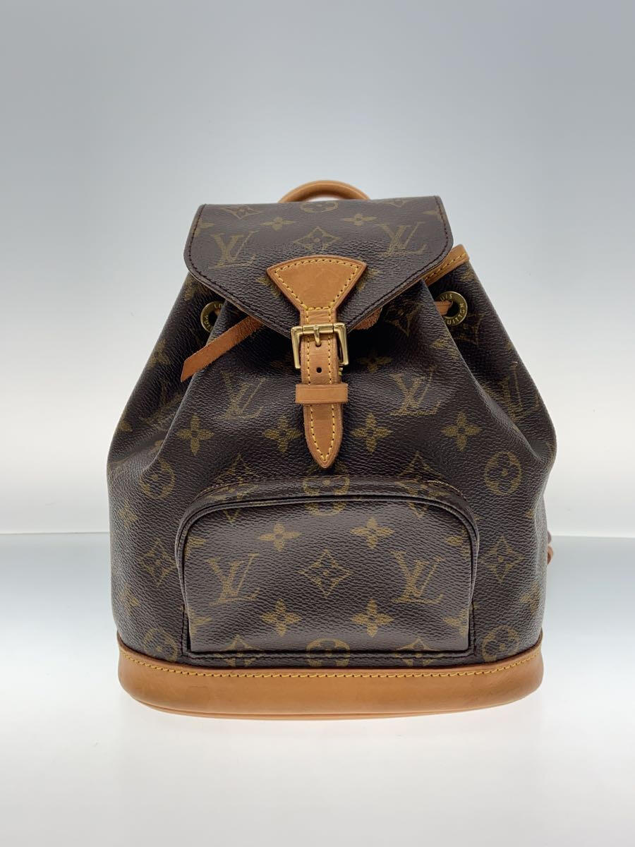 【中古】LOUIS VUITTON◆1)ミニ・モンスリ_モノグラム・キャンバス_BRW/PVC/BRW【バッグ】