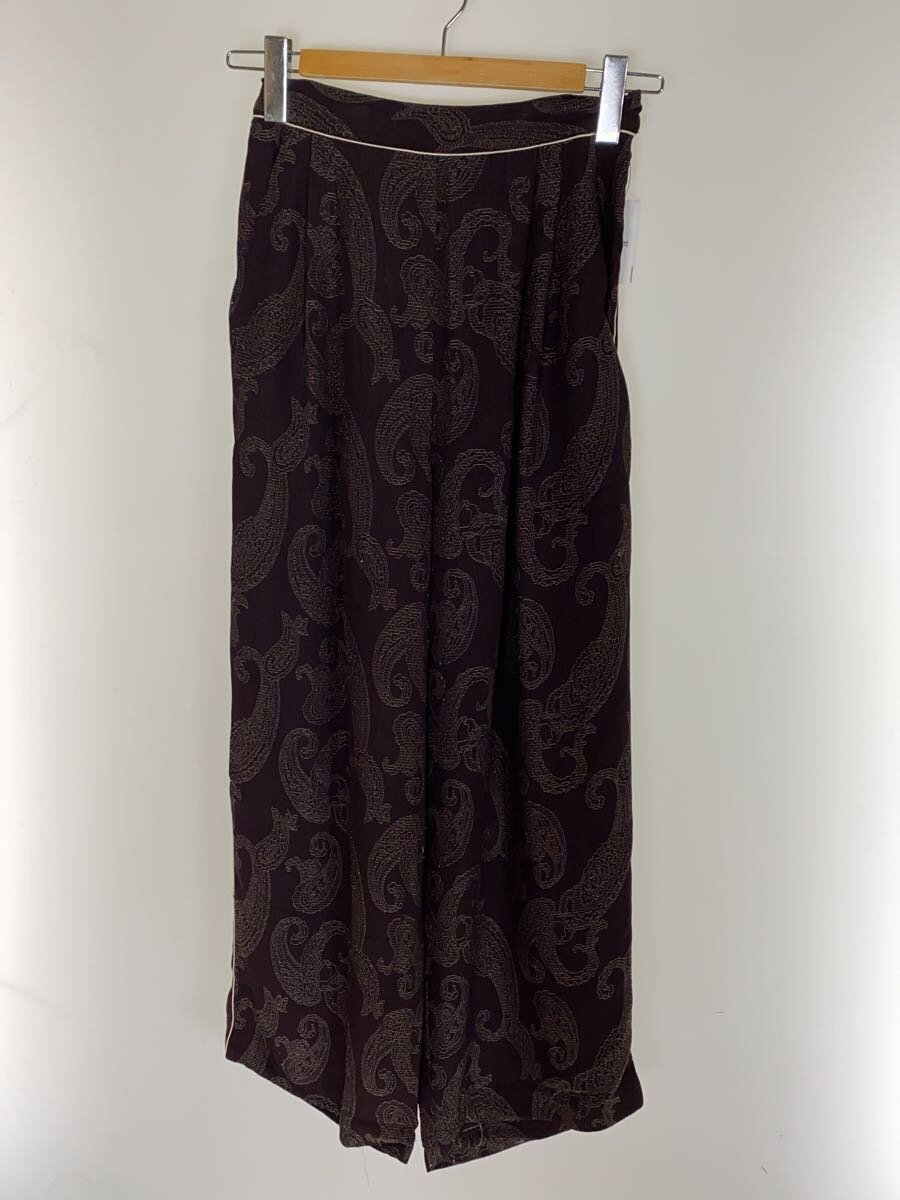 【中古】TODAYFUL◆ワイドパンツ/36/レーヨン/BRW/総柄/12310705//【レディースウェ...