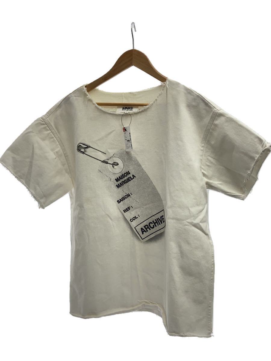 【中古】MM6◆17SS/オーバーサイズカットソー/半袖カットソー/38/コットン/WHT/32NC047647399【レディースウェア】