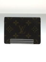 【中古】LOUIS VUITTON◆ポルト2カルトヴェルティカル_モノグラム_BRW/レザー/BRW/メンズ【服飾雑貨他】