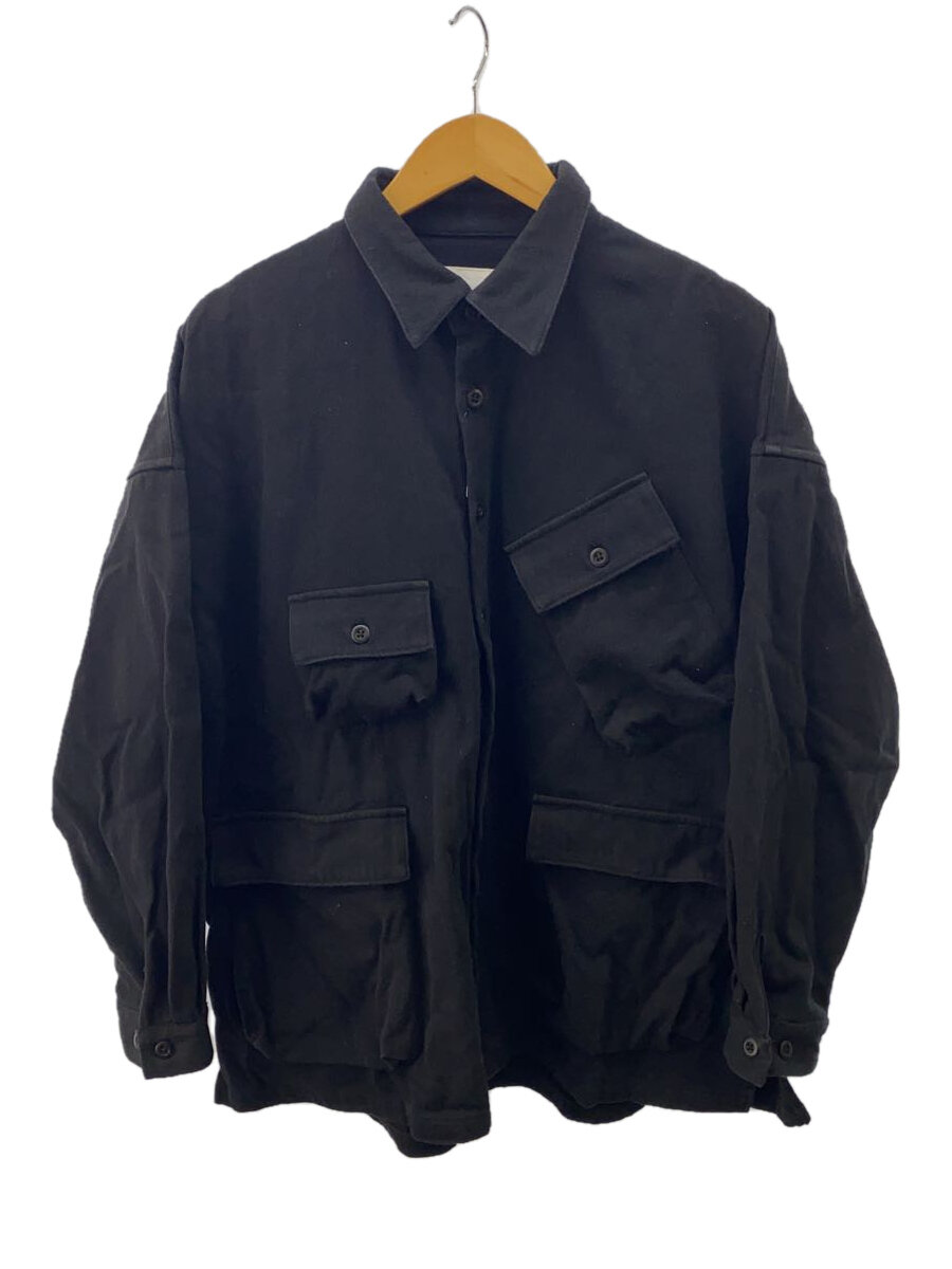 【中古】whowhat◆ジャケット/M/コットン/BLK/無地/4 POCKET SHIRT【メンズウェア】