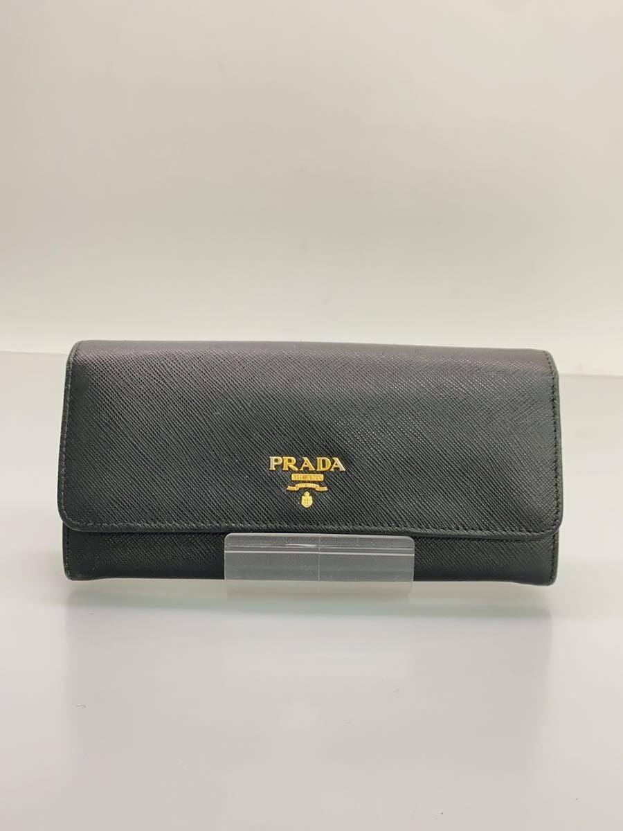 【中古】PRADA◆長財布/レザー/BLK/メンズ/1MH132【服飾雑貨他】