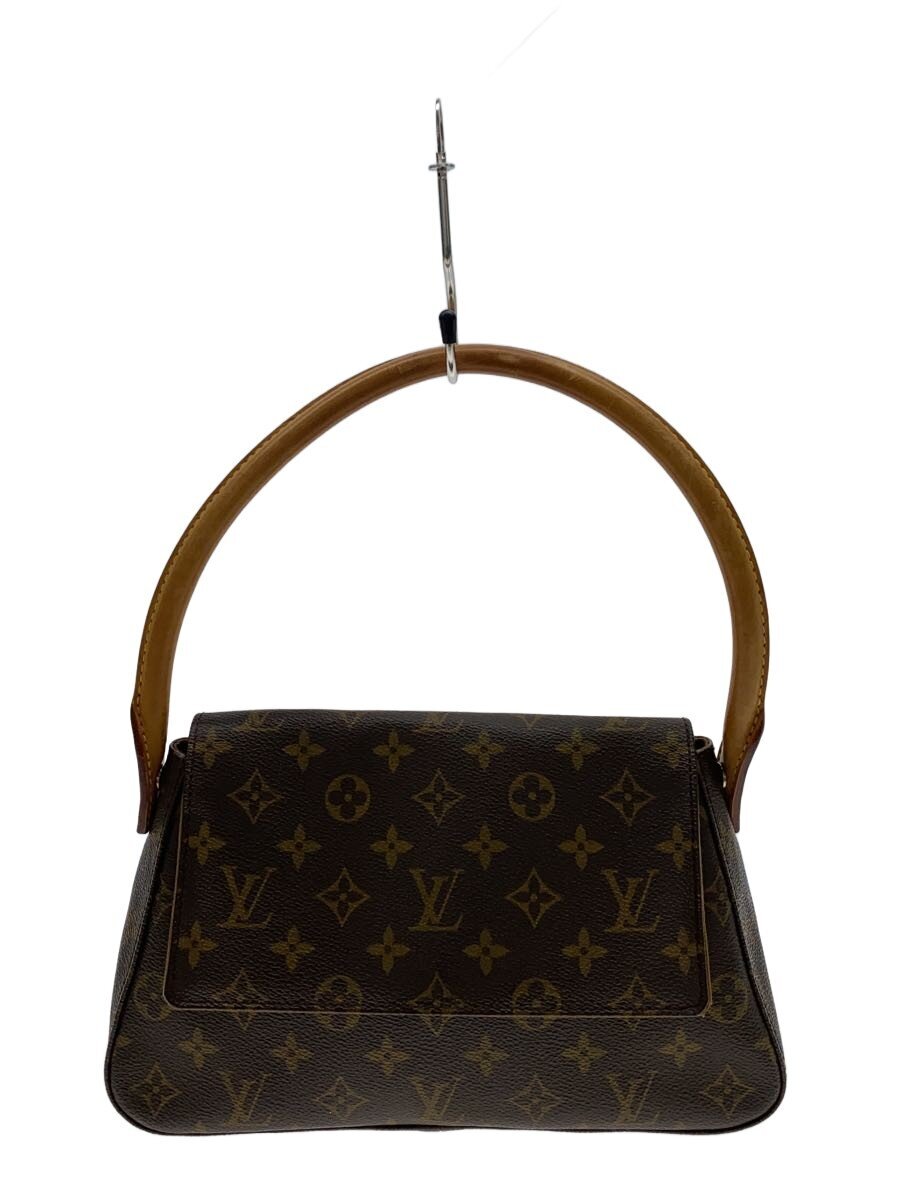 LOUIS VUITTON◆ミニ・ルーピング_モノグラム・キャンバス/レザー/ブラウン/総柄