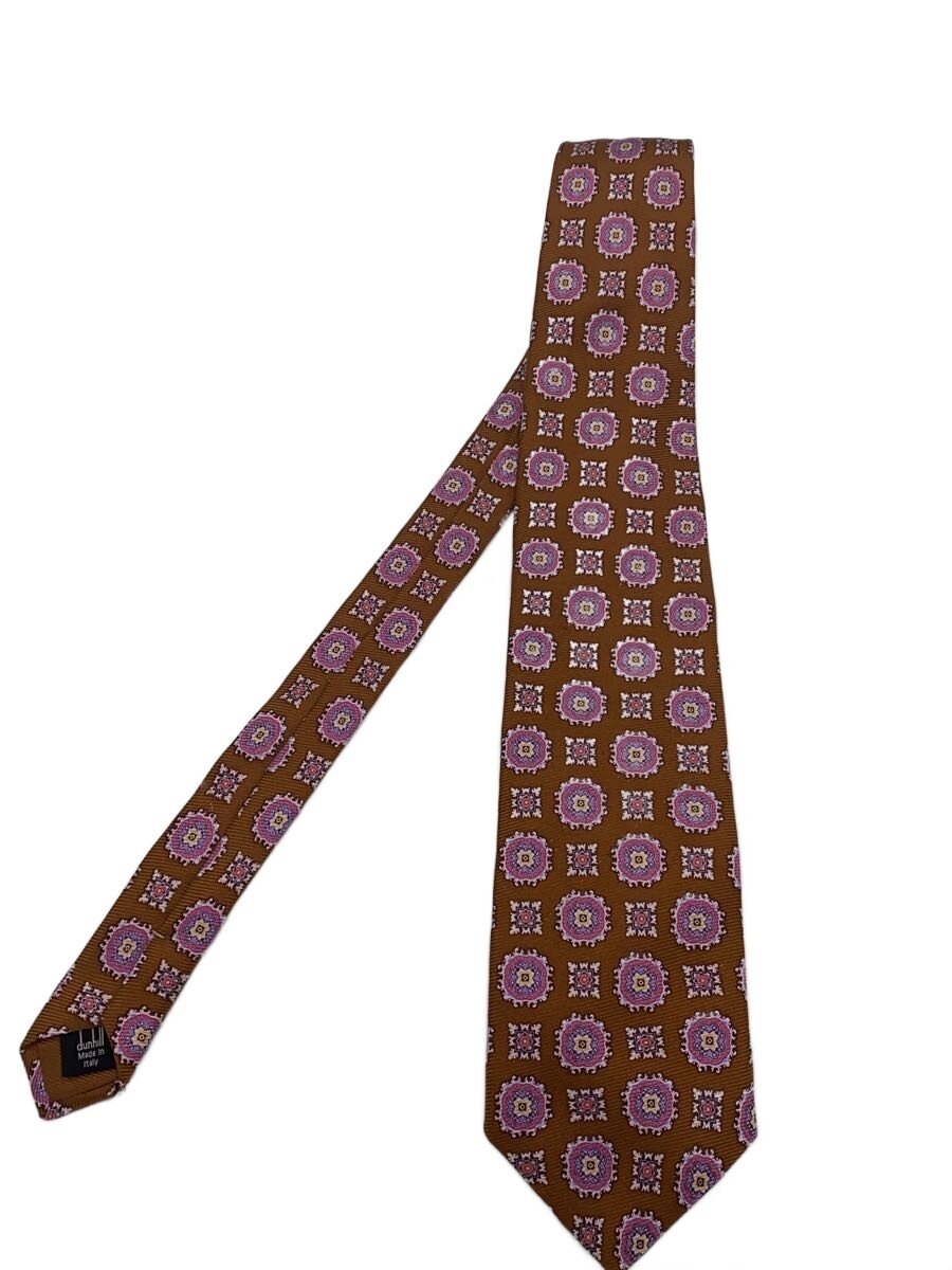 DUNHILL - 【中古】dunhill◆ネクタイ/シルク/BRW/総柄/メンズ【服飾雑貨他】