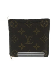 【中古】LOUIS VUITTON◆ポルト・フォイユ・マルコ_モノグラム_BRW/PVC/BRW/レディース【服飾雑貨他】