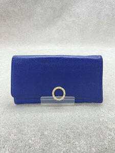 【中古】BVLGARI◆長財布/レザー/NVY/無地/メンズ/使用感 状態考慮【服飾雑貨他】