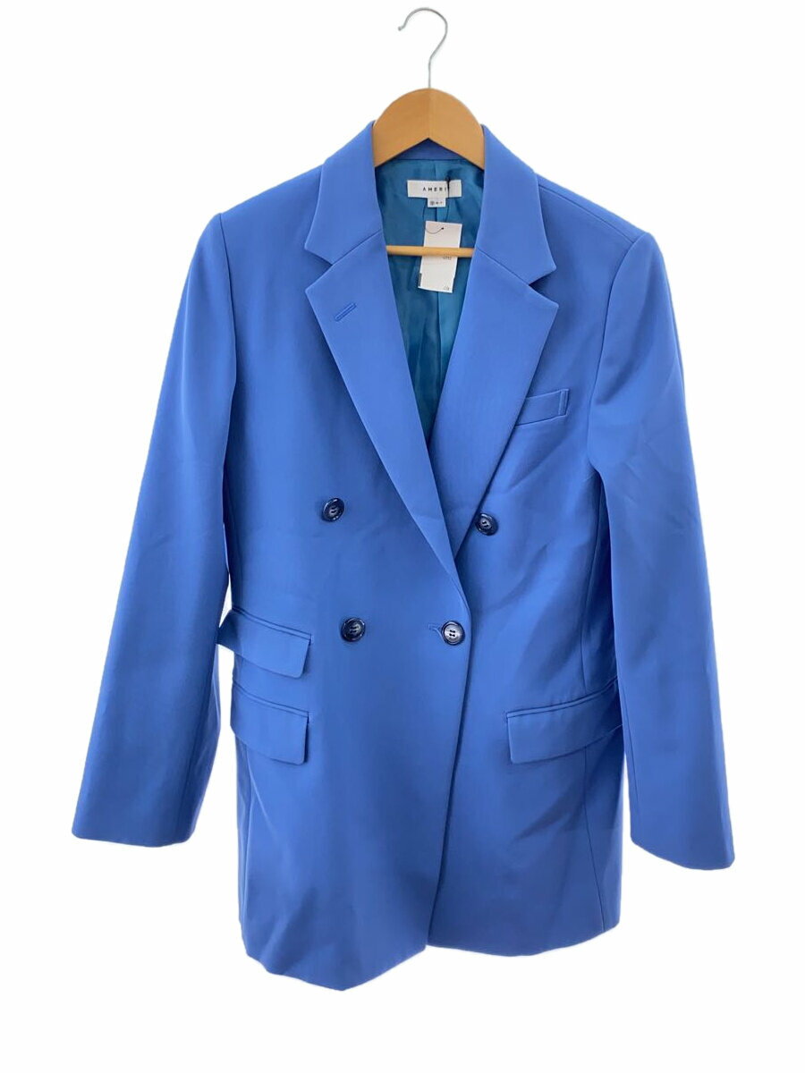 AMERI◆Classic Minimal Tailored Jacket/S/ポリエステル/ブルー/01210630180