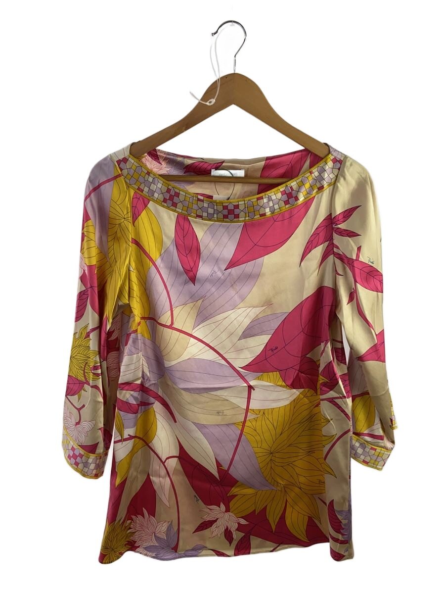 【中古】EMILIO PUCCI◆長袖ブラウス/34/シルク/マルチカラー/総柄【レディースウェア】