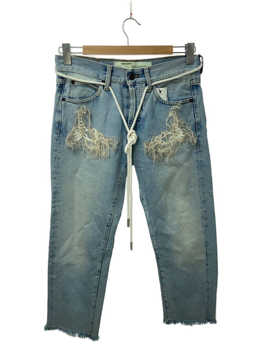 【中古】OFF-WHITE◆カットオフパンツ/30/デニム/IDG/OMCE008S【メンズウェア】