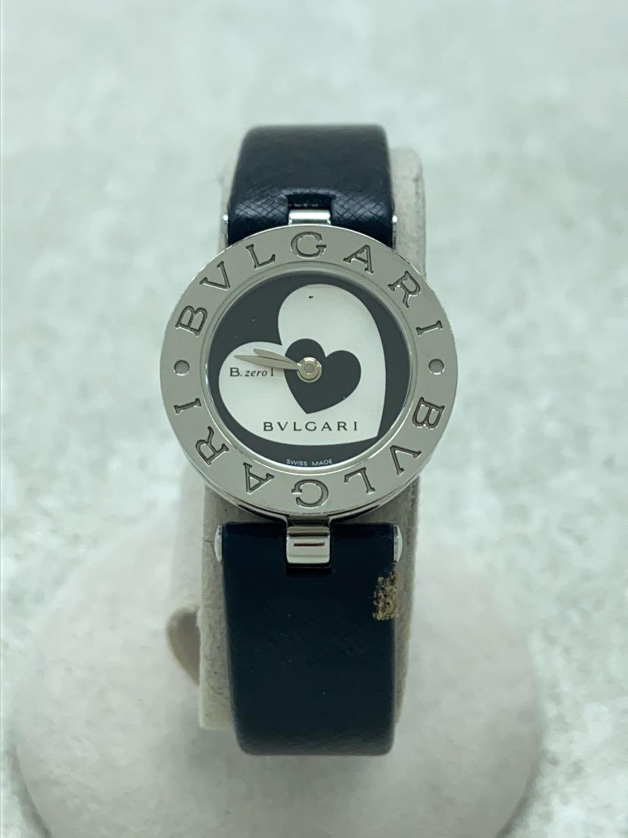 【中古】BVLGARI◆クォーツ腕時計/アナログ/レザー/BLK/BZ22S/B-zero1/ビーゼロワン/ダブルハート【服飾雑貨他】