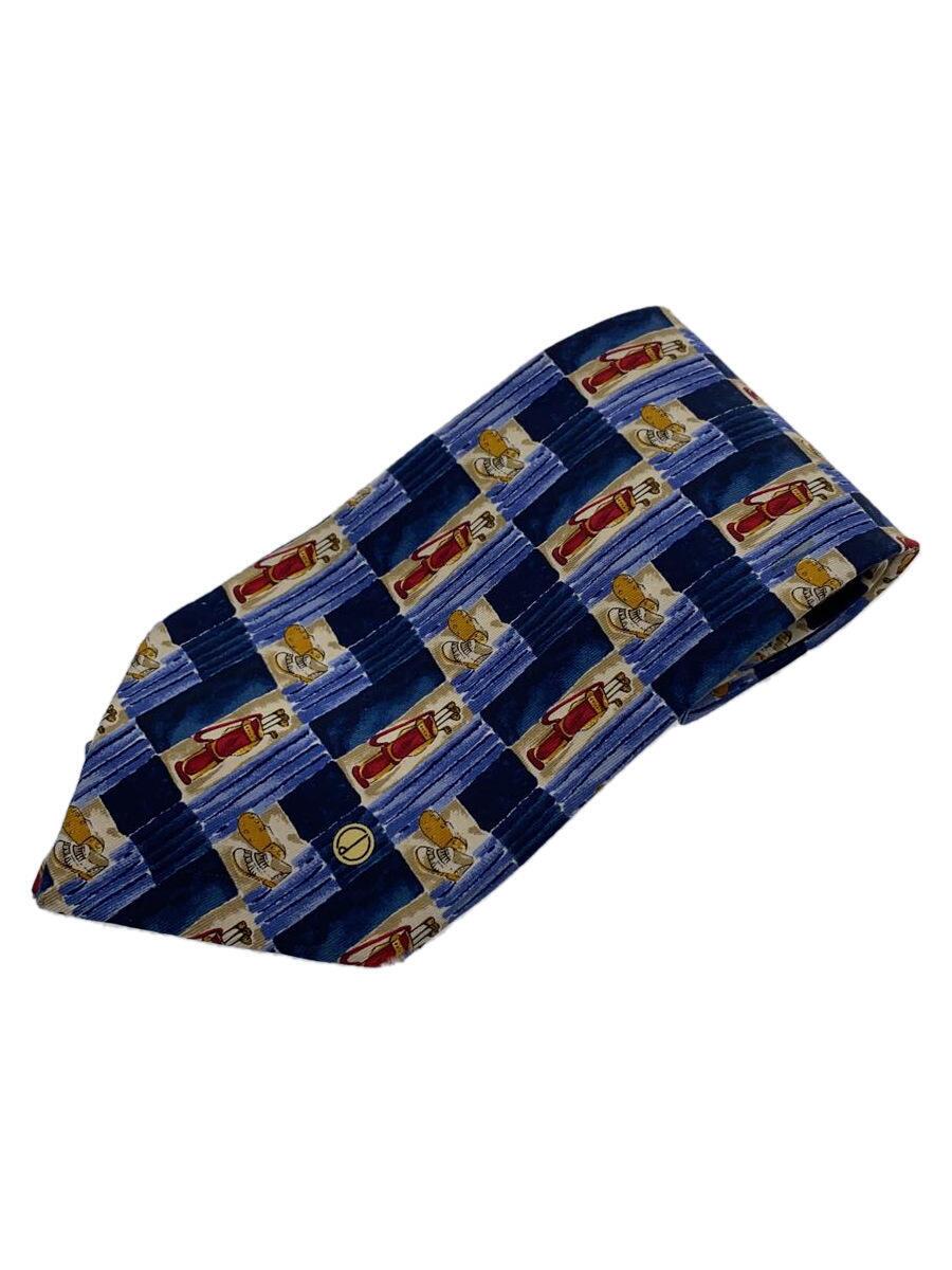 DUNHILL - 【中古】dunhill◆ネクタイ/シルク/NVY/総柄/メンズ/ゴルフバッグ柄【服飾雑貨他】