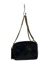 【中古】CHANEL◆ショルダーバッグ/レザー/BLK【バッグ】
